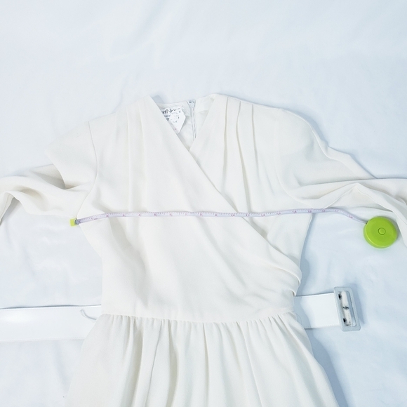 *Last Chance* Vintage NWT Albert Nipon A-Line Midi Dress Modest Ivory 2P - Picture 5 of 13